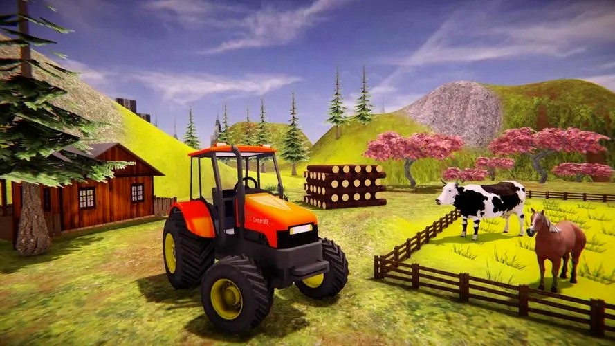 模拟驾驶拖拉机的农场游戏