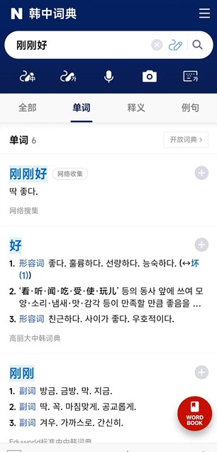 韓國naver詞典截圖