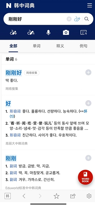 韓國naver詞典截圖