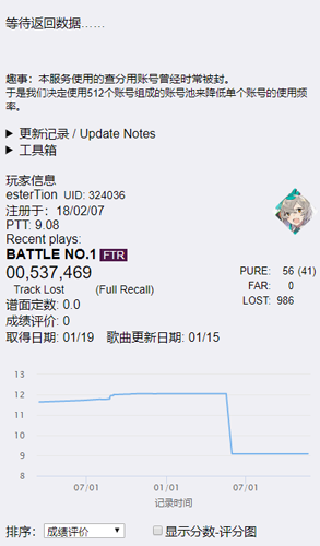 arcaea查分工具截圖